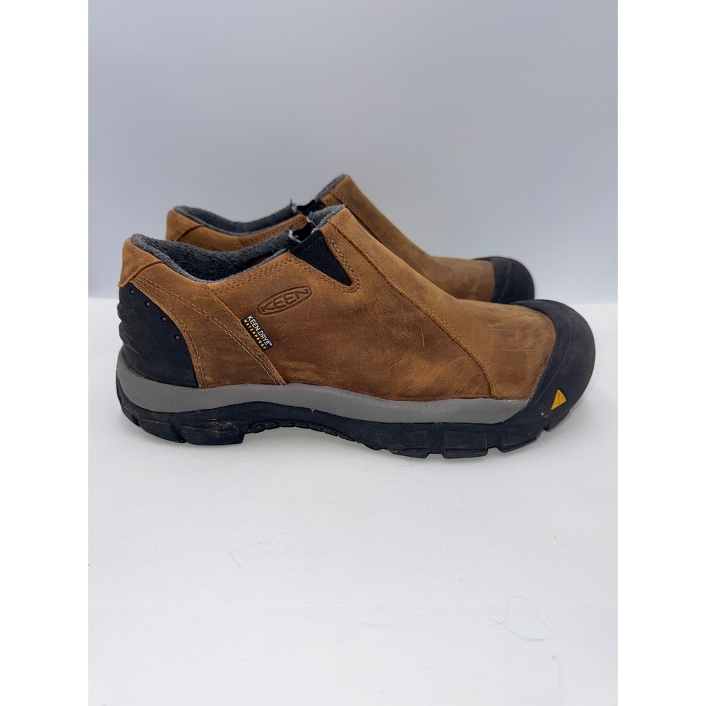 Keen Brixen Low Shoes Mens 10 Brown Good Waterproof Insulated Leather Slip On